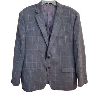 Ralph Lauren LRL Wool Windowpane Gray Mens Blazer Jacket Sports Coat Size 48R